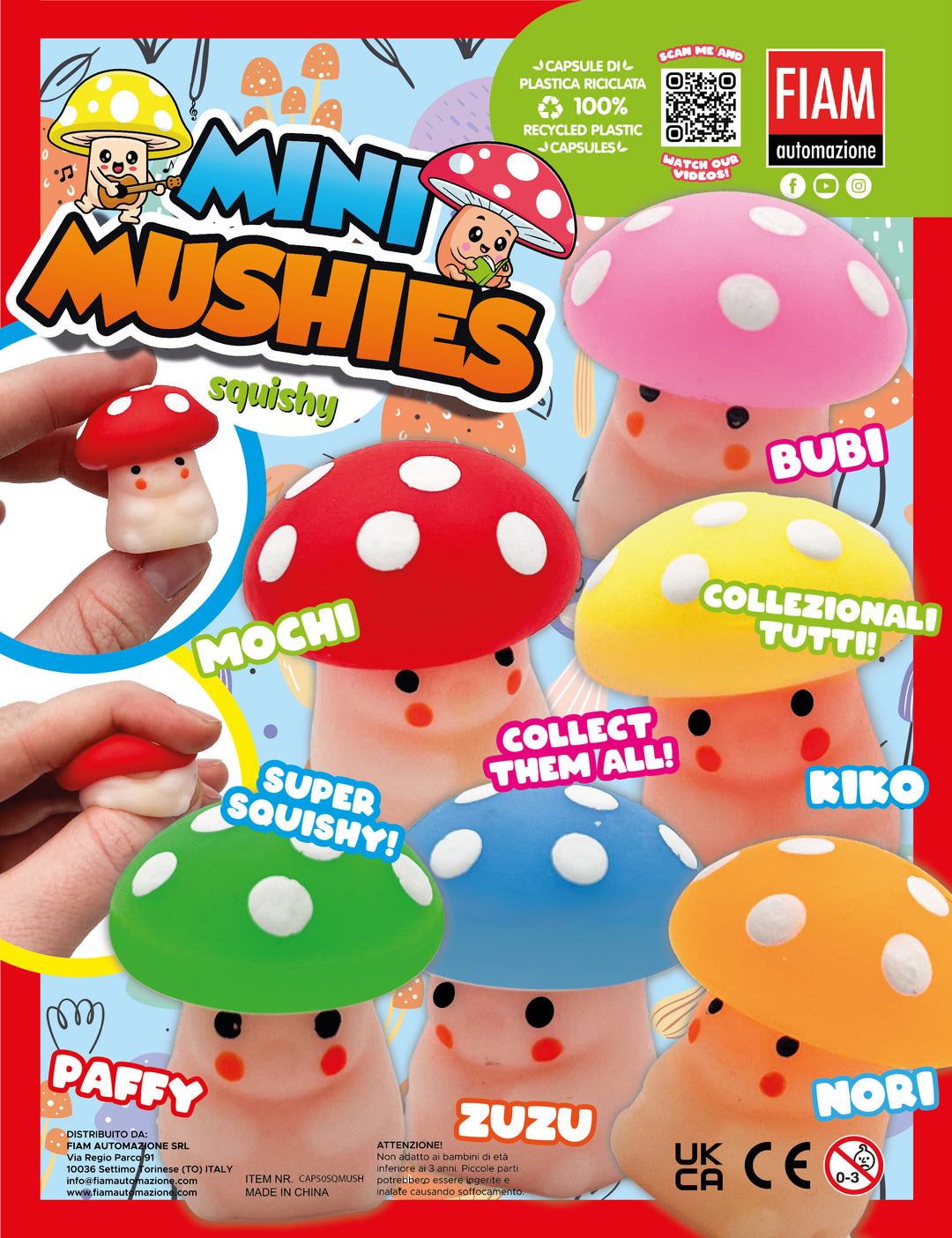 Mini Mushies Squishy 50mm - 600 τεμάχια