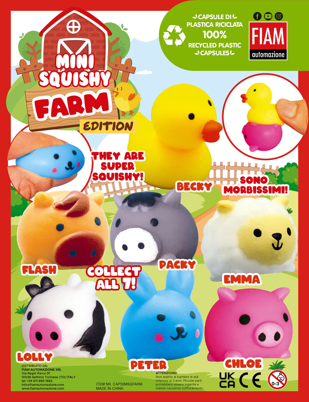 Mini squishy farm edition 50mm - 600 τεμάχια