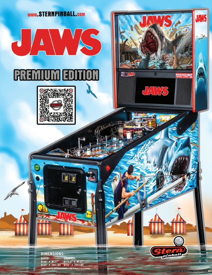 Used Stern Jaws Premium Pinball Machine