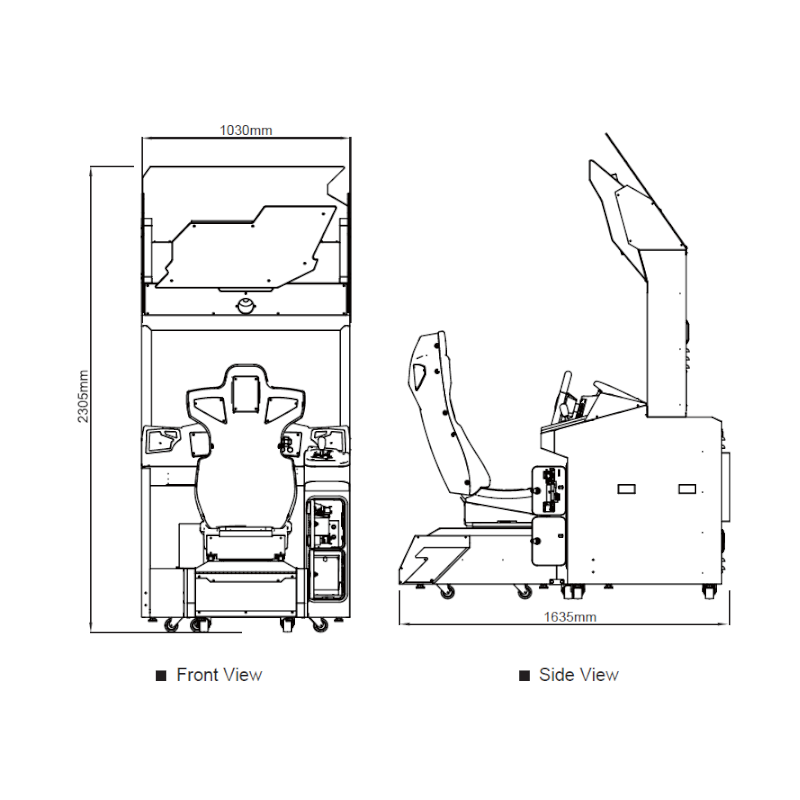 Arcade διαδραστικό παιχνίδι ταχύτητας, διαστάσεις